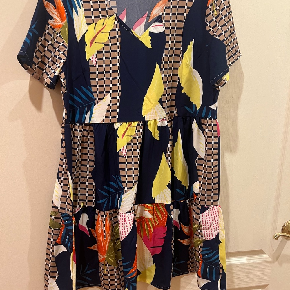 Colorful Geometric Floral Dress